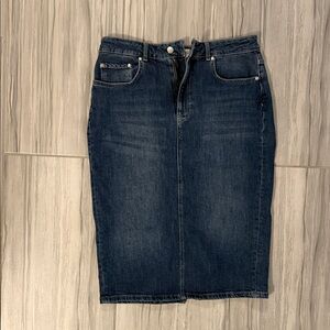 Pilcro by Anthropologie Indigo Denim Midi Skirt